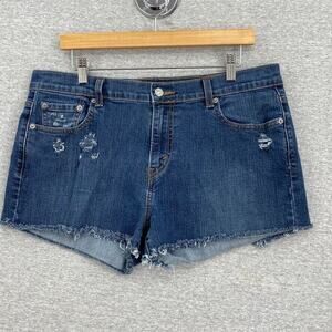 Levis Jean Shorts Womens 14 Cut Off High Waisted 515 Distressed Denim Stretch